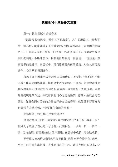 我在尝试中成长作文三篇