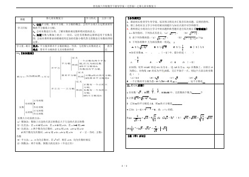 青岛版八年级数学下册导学案(无答案)之第七章实数复习