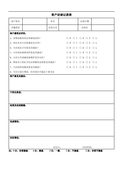 客户访谈记录表 - 副本