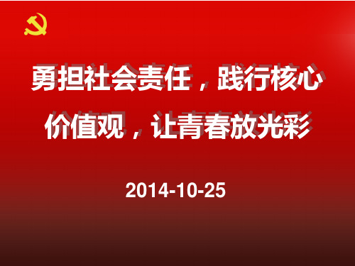 勇担社会责任,践行核心价值观,让青春放光彩