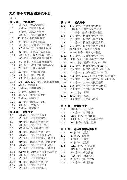 PLC 指令与梯形图速查手册