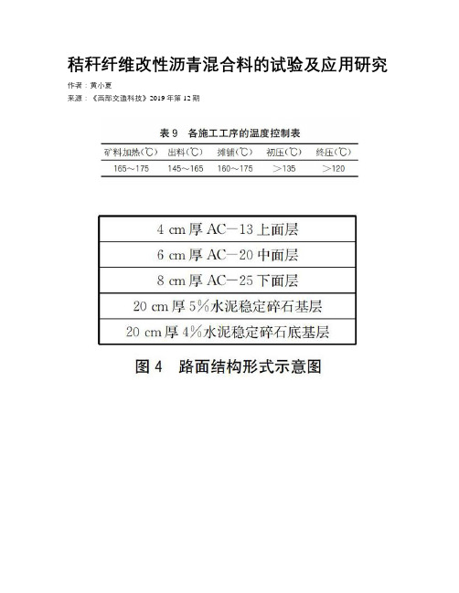 秸秆纤维改性沥青混合料的试验及应用研究