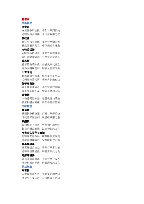 方剂学方歌