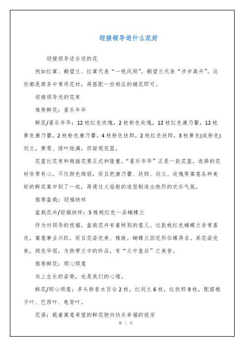 迎接领导送什么花好