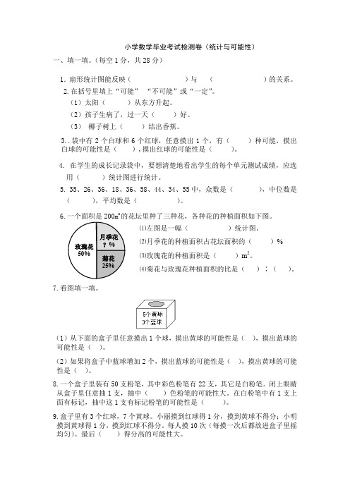 小学数学毕业总复习检测卷(统计与可能性)