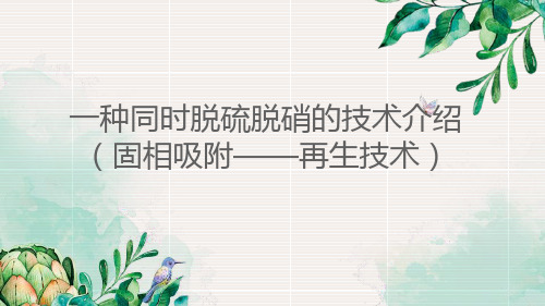 一种同时脱硫脱硝的技术介绍