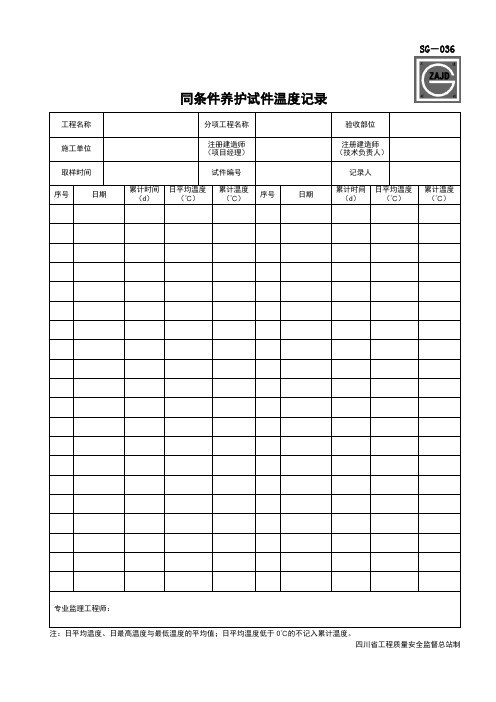 SG-036同条件养护试件温度记录