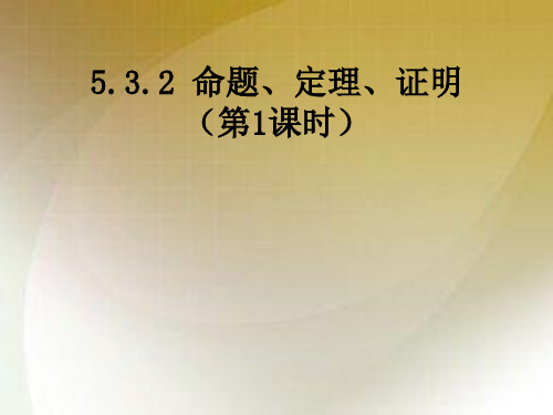 人教版七年级第5章5.3.2 命题、定理、证明(共42张PPT)