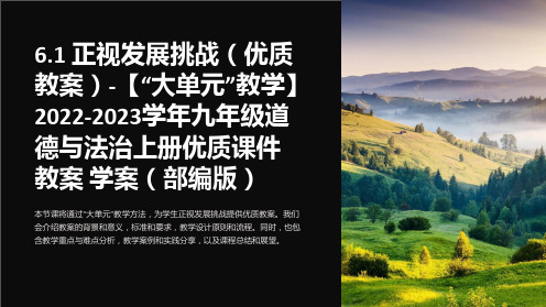 6.1 正视发展挑战(教案)-【“大单元”教学】2022-2023学年九年级道德与法治上册课件 教案