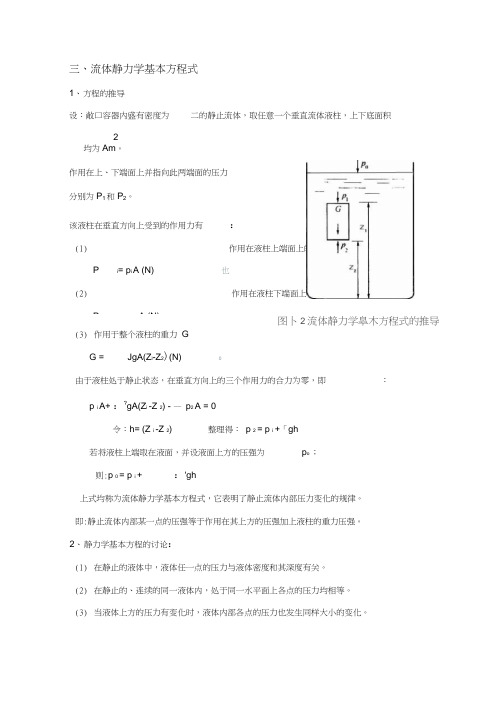 流体静力学基本方程