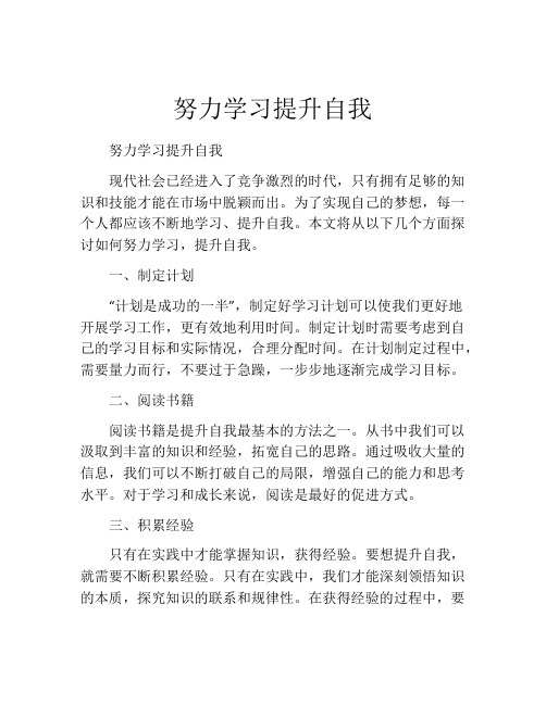 努力学习提升自我