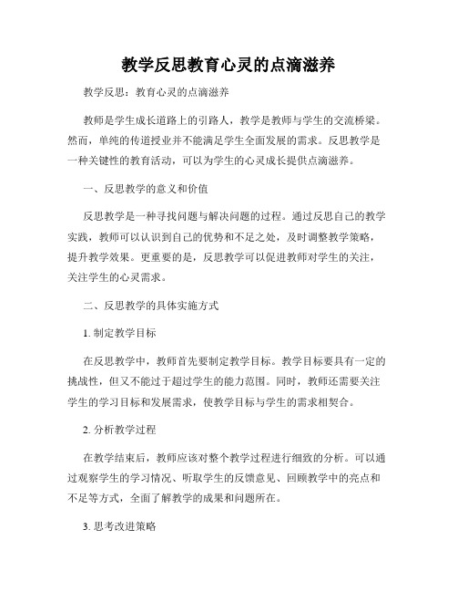 教学反思教育心灵的点滴滋养