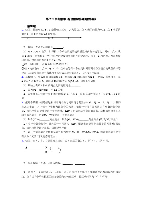 毕节市中考数学 有理数解答题(附答案)