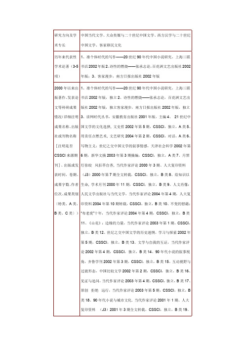 研究方向及学术专长