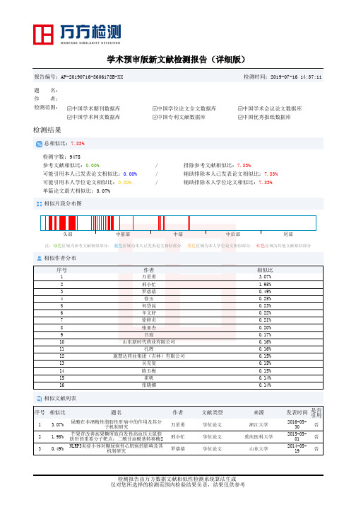 学术预审版新文献检测报告(详细版)