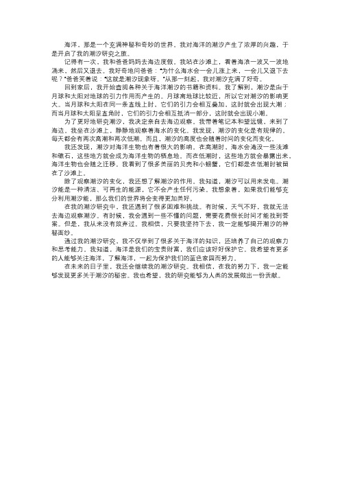 我在海洋的潮汐研究