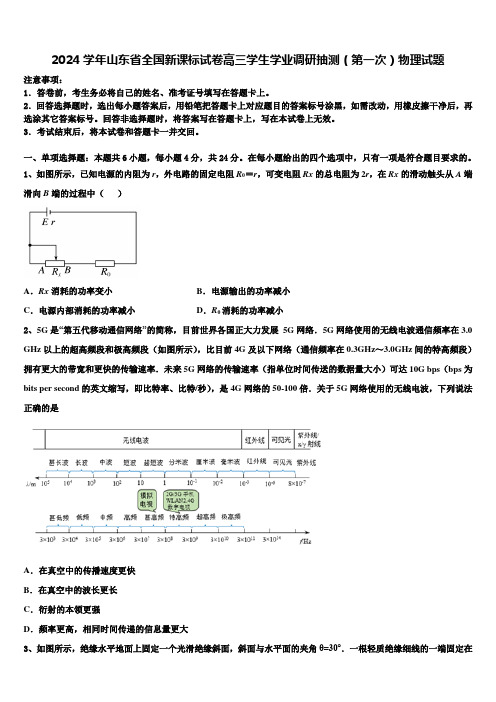 2024学年山东省全国新课标试卷高三学生学业调研抽测(第一次)物理试题