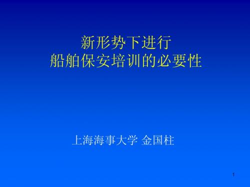 新形势下船舶保安培训的必要性