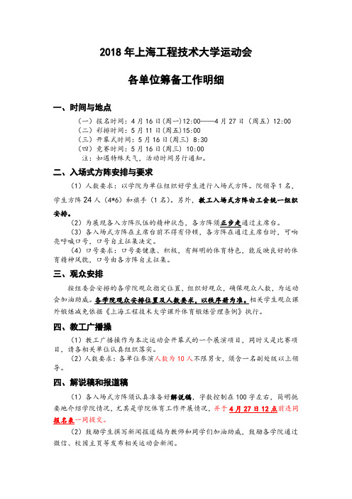 2018年上海工程技术大学运动会