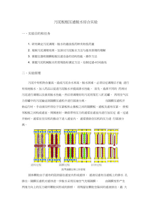 污泥板框压滤脱水综合实验