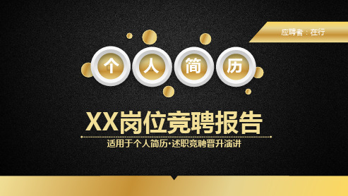 岗位竞聘高端商务金色简约风通用动态PPT模板素材方案