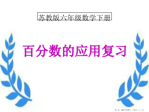 六年级数学下册 百分数的应用复习课件 苏教版