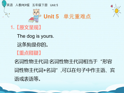 五年级英语下册Unit5期末复习课件(知识小结)人教版