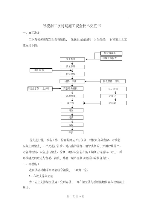 导流洞衬砌混凝土施工技术交底_secret