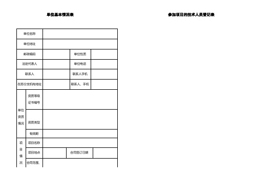 省外勘察设计单位承接江苏省勘察设计业务单项工程资质核验申请表