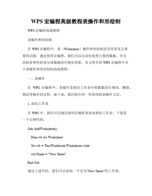 WPS宏编程高级教程表操作和形绘制