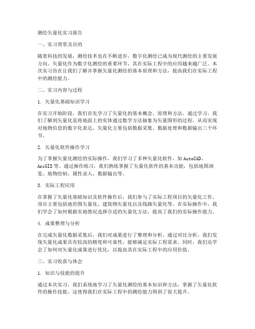 测绘矢量化实习报告