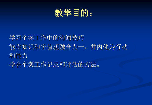 第四章1个案工作的基本技巧