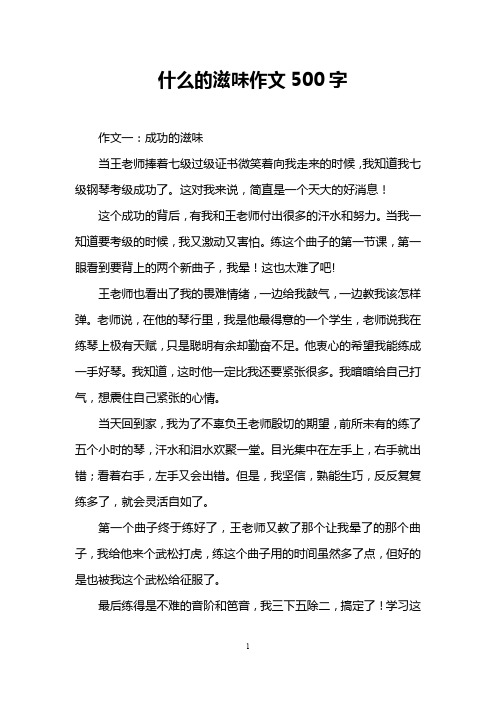 什么的滋味作文500字