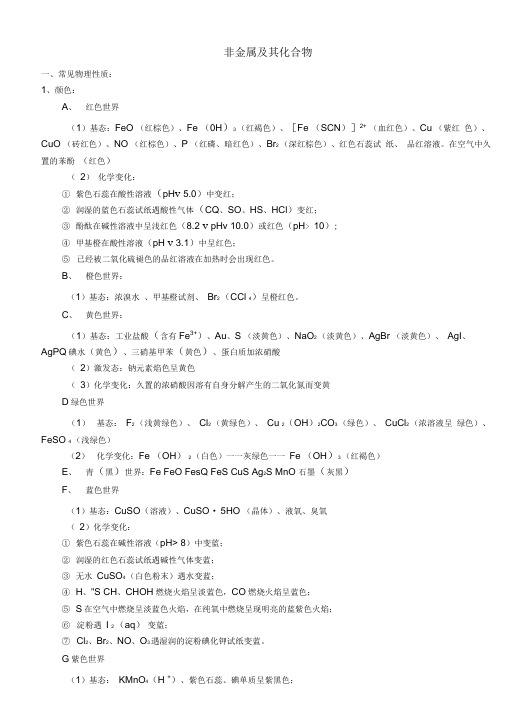 人教版高中化学必修一非金属及其化合物知识点归纳总结