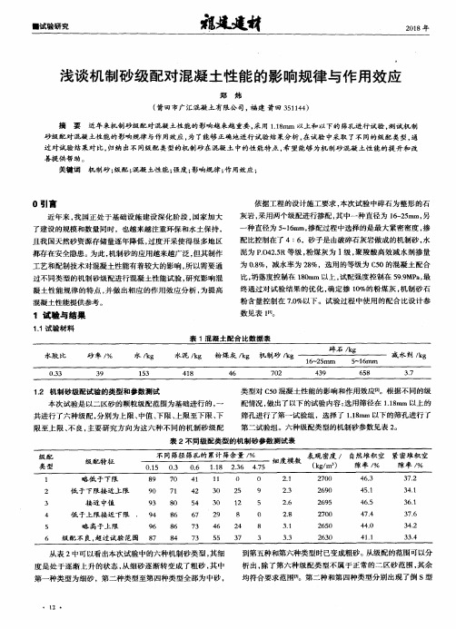 浅谈机制砂级配对混凝土性能的影响规律与作用效应