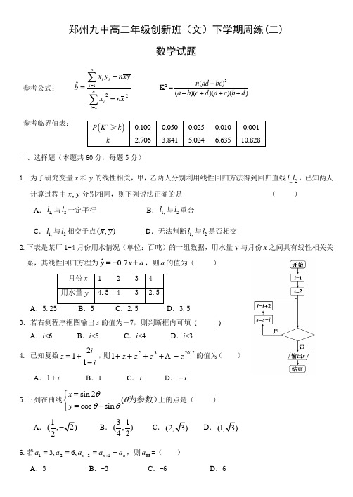 高中数学选修1-2、4-4综合测试卷1-精心组合-值得拥有!