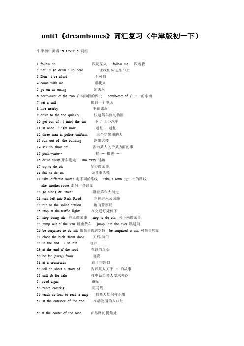 unit1《dreamhomes》词汇复习(牛津版初一下)