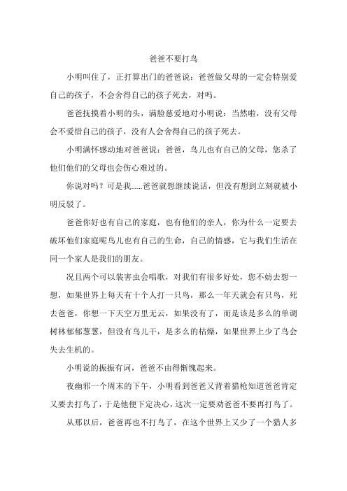 爸爸不要打鸟-作文