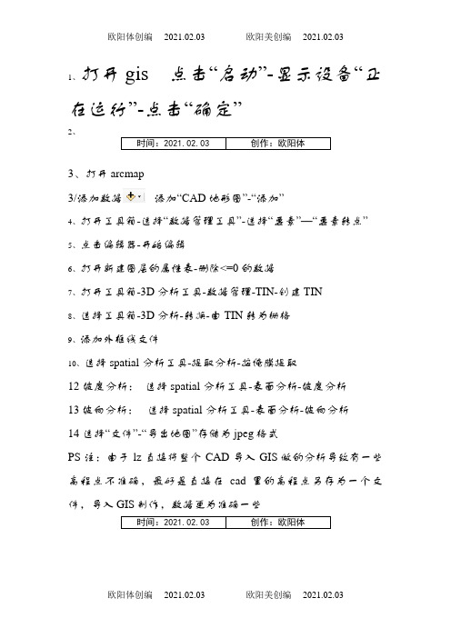 gis制作高程、坡度、坡向分析图之欧阳体创编