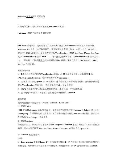 Juniper防火墙简单配置实例