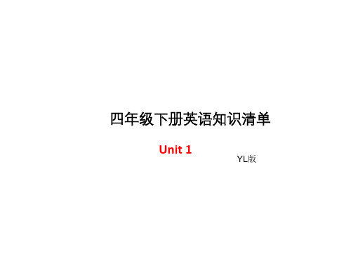 四年级下册英语单元知识清单-Unit1∣译林版(三起) (共7张PPT)