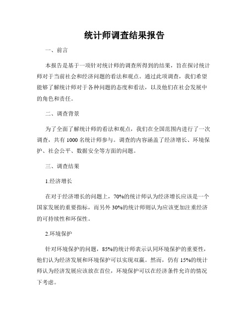 统计师调查结果报告