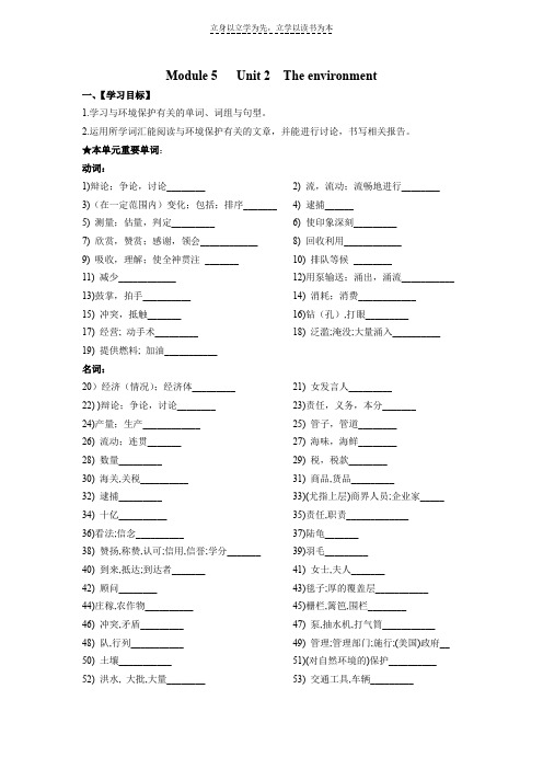 牛津英语高二模块五复习资料Unit