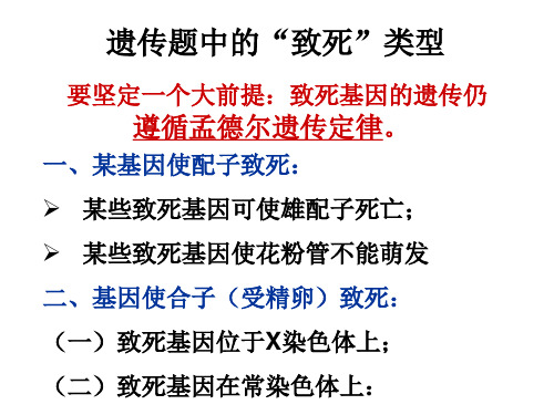 高中生物致死问题