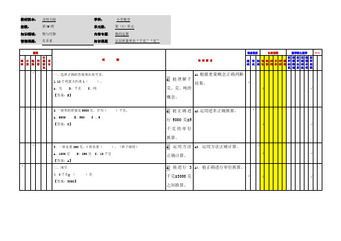 小学数学三年级下册第四单元《有多重》应用作业