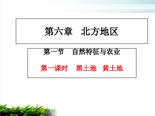 人教版八年级地理下册第六章北方地区第一节 自然特征与农业