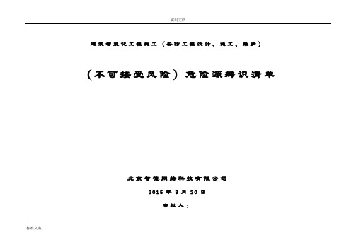 机电安装工程危险源识别评价与衡量应用清单-发网上