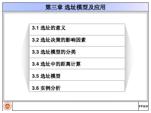 第三章选址模型及应用