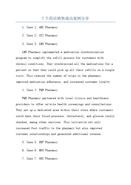 7个药店销售成功案例分享