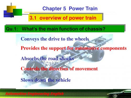 Chapter 5 Power train传动系统